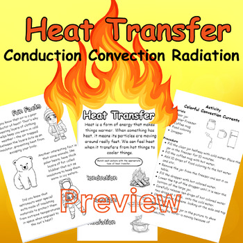Preview of Exploring Heat Transfer: Conduction, Convection, and Radiation. Coloring/Actvity