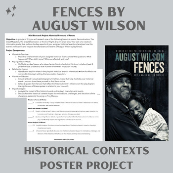 Preview of Exploring History Through Fences by August Wilson: Collaborative Poster Project