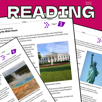 Preview of Exploring Iconic Destinations Grade 5 Famous Places Reading Comprehension
