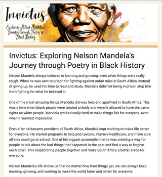 Preview of Exploring Invictus: A Tribute to Nelson Mandela during Black History Month