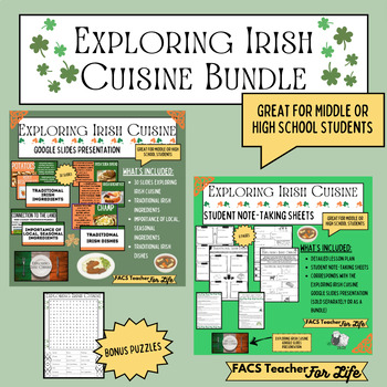 Preview of Exploring Irish Cuisine Bundle: St. Patrick's Day, FACS, FCS, NO PREP