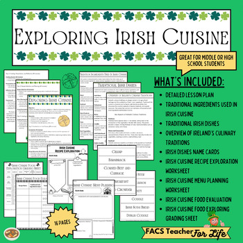 Preview of Exploring Irish Cuisine: St. Patrick's Day, FACS, FCS, Middle or High School