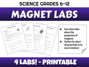 Preview of Exploring Magnets - Four Simple Magnet Labs - Grades 6-12 and Homeschool