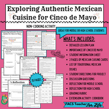 Preview of Exploring Mexican Cuisine For Cinco de Mayo: FACS, Spanish, NO PREP, MS/HS
