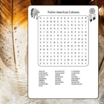 Preview of Exploring Native American Cultures - Pre-Colonial Word Search Puzzle