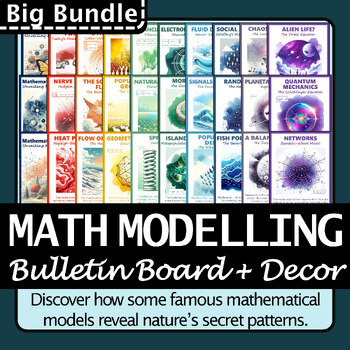 Preview of Math Modelling in Nature: 30 Poster Bundle | STEM Decor Bulletin Board Idea!