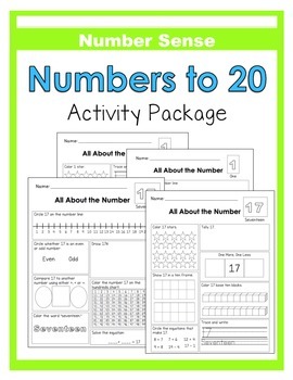 Preview of Exploring Numbers 1 to 20 Activity Package