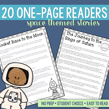 Preview of Exploring Outer Space | 20 One Page Fiction Space Stories