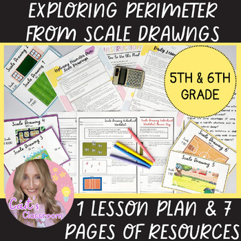 Preview of Perimeter Math Lesson Plan│Scale Drawing Perimeter Worksheet│5th/6th Grade