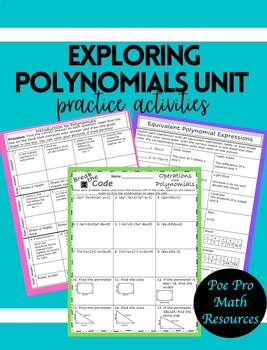 Preview of Exploring Polynomials Practice Activities
