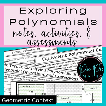 Preview of Exploring Polynomials through a Geometric Context Activity & Assessment Bundle