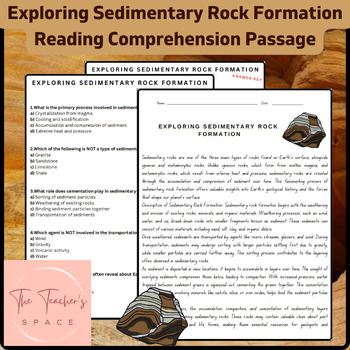Preview of Exploring Sedimentary Rock Formation Reading Comprehension Passage
