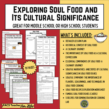 Preview of Exploring Soul Food-FACS, FCS, Black History Month, Cooking, NO PREP