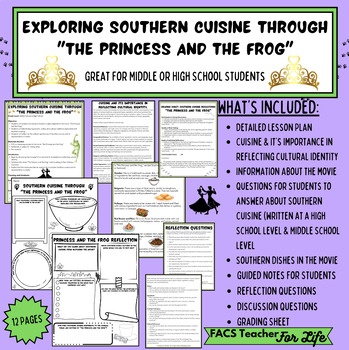 Preview of Exploring Southern Cuisine Through "The Princess & The Frog": MS/HS, NO PREP