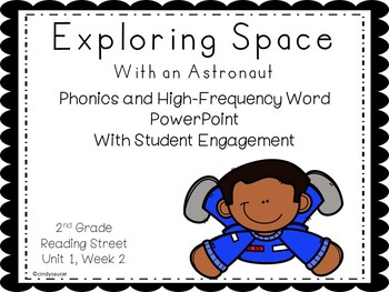 Preview of Exploring Space , Phonics and High-Frequency PowerPoint with Student Engagement