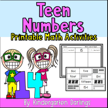 Preview of Teen Numbers Printable Math Activities for Kindergarten and First Grade
