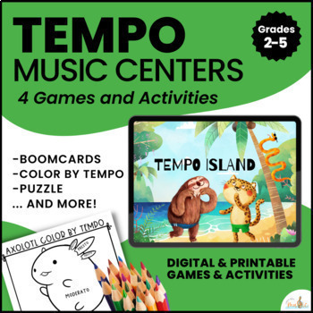 Preview of Exploring Tempo Music Games and Worksheets | DIGITAL + PRINTABLE