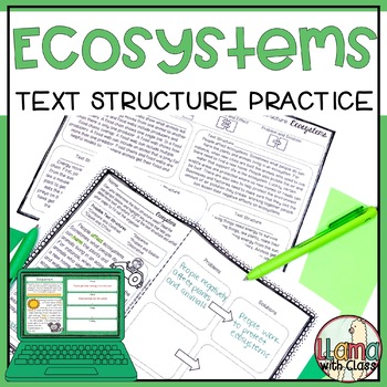 Preview of Ecosystems Reading Passages with Text Structure Worksheets