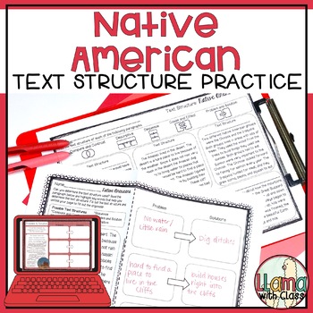 Preview of Native American Reading Comprehension Passages with Text Structure Worksheets