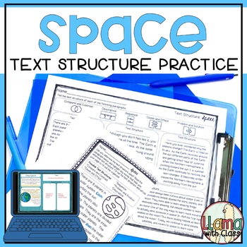 Preview of Space Reading Passages with Text Structure Worksheets + Graphic Organizers