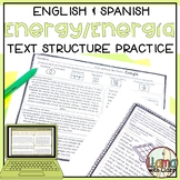 Energy Text Structure Practice in English and Spanish