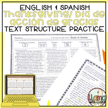 Ecosystem Reading Worksheets with Text Structure Practice in English &  Spanish