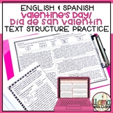 Valentine's Day Text Structure Worksheets in English & Spanish