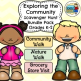 Exploring the Community Scavenger Hunt Bundle (Grades K-2)