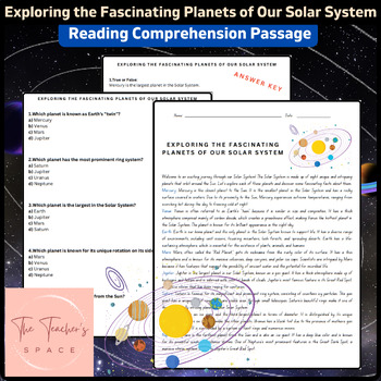 Preview of Exploring the Fascinating Planets of Our Solar System - Reading Comprehension...