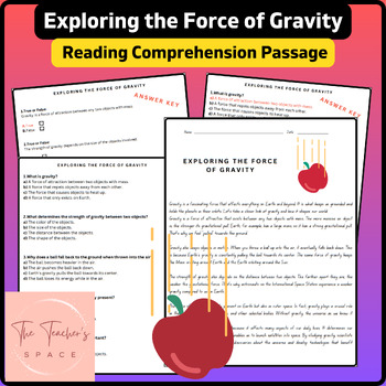Preview of Exploring the Force of Gravity Reading Comprehension Passage