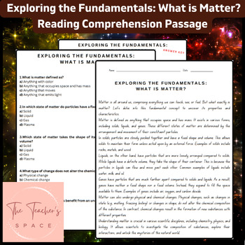 Preview of Exploring the Fundamentals: What is Matter? Reading Comprehension Passage