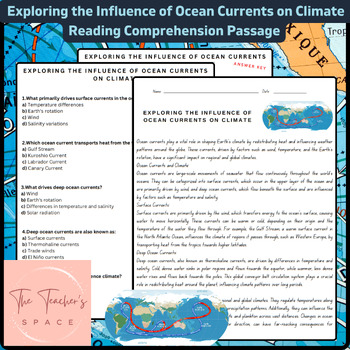 Preview of Exploring the Influence of Ocean Currents on Climate Reading Comprehension Pas..