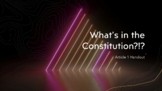 Exploring the Legislative Branch in the Constitution: Arti