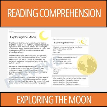 Preview of Exploring the Moon - Reading Comprehension Activity | 2nd Grade & 3rd Grade
