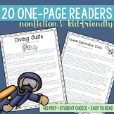 Exploring the Oceans | 20 One Page Nonfiction Reading Pass