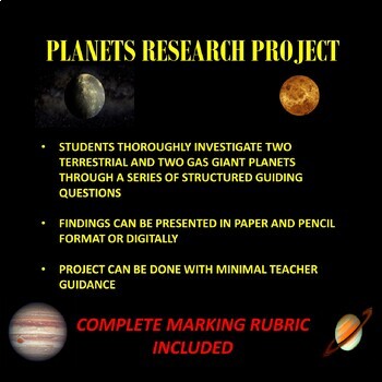 Preview of Planets Research Project (Astronomy and Solar System)