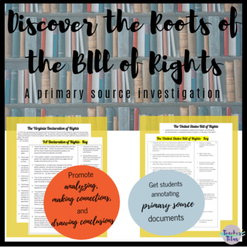 Preview of Exploring the Roots of the Bill of Rights with Primary Sources - (editable!)