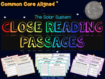 Preview of Exploring the Solar System - Close Reading Passages and Graphic Organizers