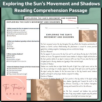 Preview of Exploring the Sun's Movement and Shadows Reading Comprehension Passage
