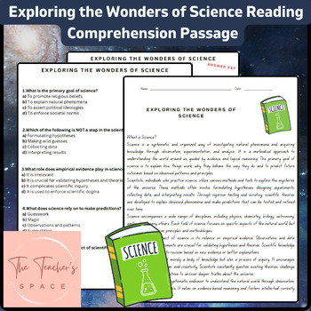 Preview of Exploring the Wonders of Science Reading Comprehension Passage