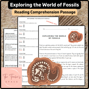 Preview of Exploring the World of Fossils Reading Comprehension Passage