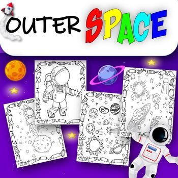 Preview of Exploring the solar system Coloring Sheets- Outer Space, Astronauts, Planets.
