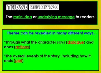 Exploring theme in literature NOTES by Ebonee Weathers | TpT