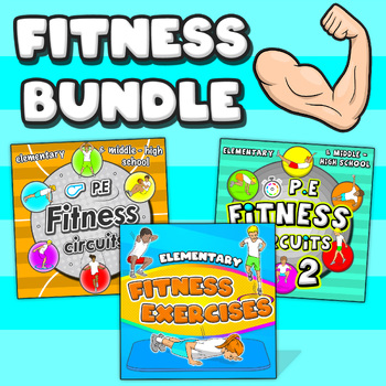 Preview of Explosive Fitness BUNDLE: 150 PE exercises with printable task cards