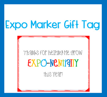 Expo Dry Eraser Marker thank you gift tag Teacher Appreciation Markers