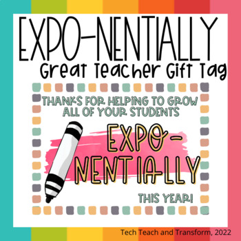 Expo Dry Eraser Marker thank you gift tag Teacher Appreciation Markers