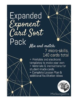 Preview of Exponent Card Sort Pack (Mix & Match Materials & Lesson Plan) 6.EE.1, 5.NBT.2