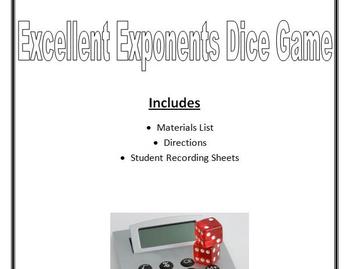 Preview of Exponent Dice Game