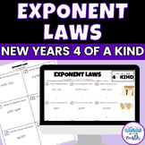 Exponent Laws New Years Math Activity Digital and Worksheet
