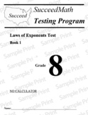 Exponent Laws Test (Based off Next Generation and Common Core)